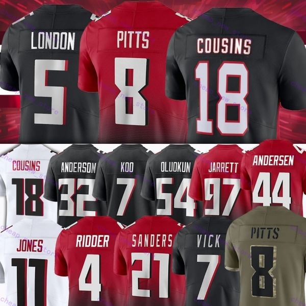 18 Kirk Cousins 7 Bijan Robinson Football Jerseys Darnell Mooney Drake London Younghoe Koo AJ Terrell Jr Майкл Вик Тайлер Аллеер Кайл Питтс Джесси Бейтс Мур