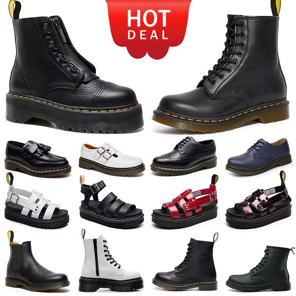 Botas para homens mulheres designer preto branco vermelho azul verde marrom plataforma de couro botas dr martin mens mulheres sandálias ao ar livre tornozelo sapatos