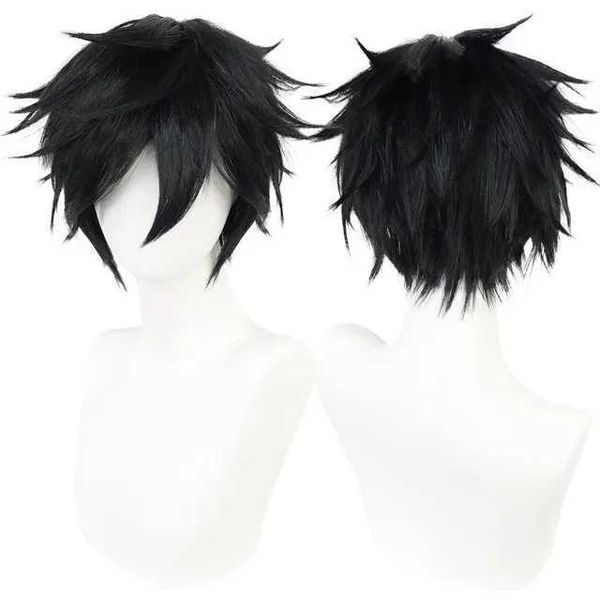 Perucas sintéticas universal curto cosplay peruca prata vermelho rosa loira grama verde preto reto peruca masculina para halloween cosplay festa de fantasia 240328 240327