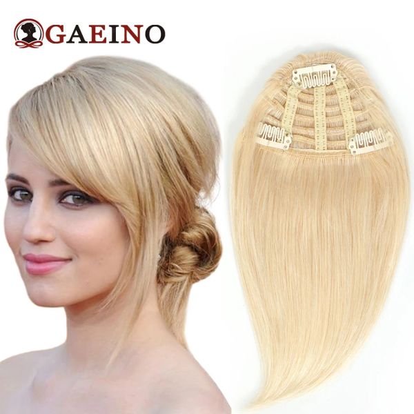 Franja clipe em franja de cabelo peças de cabelo 613 # franja natural com 3 clipes 100% remy grampo de cabelo humano na parte da frente franja para mulher