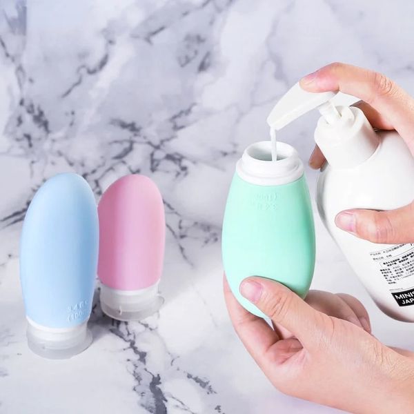 1 pz Bottiglie per cosmetici da viaggio Gel di silice Mini Contenitore vuoto Cura della pelle Gel doccia Shampoo Vasetti Strumenti Estrusione portatile Imbottigliamento