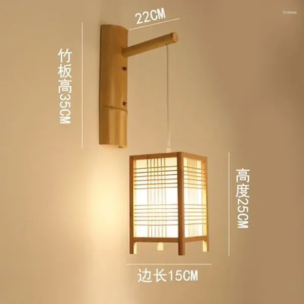 Настенный светильник в японском стиле, бамбуковый, для спальни, прикроватной тумбочки, коридора, прохода, лестницы, бревна, светодиодный Zen, креативный бра El