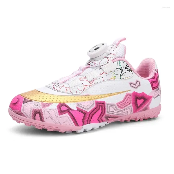 Sapatos de futebol americano crianças botas sociedade futsal tf rosa tênis esportes profissional tênis indoor menino menina