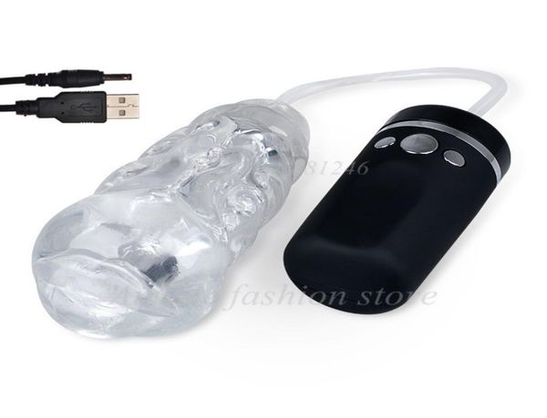 USB ricaricabile forte macchina per succhiare sesso orale masturbatore maschile tazza pompino elettrico figa vibrante giocattolo del sesso per gli uomini prodotto del sesso J9860534