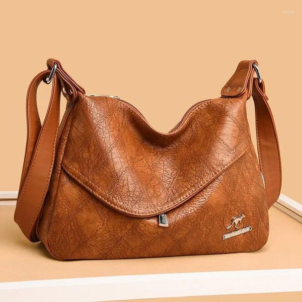 Totes estilo inverno saco de couro bolsas luxo bolsas femininas designer ombro mensageiro para 2024 sac a principal femme