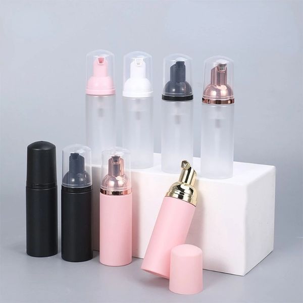 Garrafa de espuma rosa fosca 30ml, bomba de espuma vazia, limpador cosmético, dispensador de sabão, garrafa recarregável, 1 peça