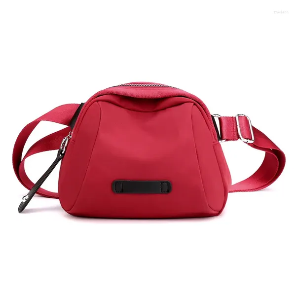 Sacos de ombro casual único saco 2024 náilon moda grande capacidade cor sólida cintura estilo desportivo simples versátil crossbody