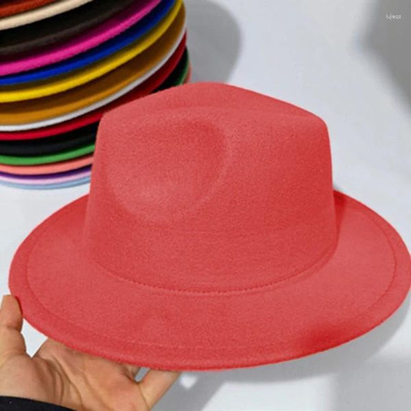 Berets Kid Jungen Mädchen Wollfilz Cowboyhut Klassische Breite Krempe Fedora Panama Cap Jazz Hüte Mode Kleidung Zubehör