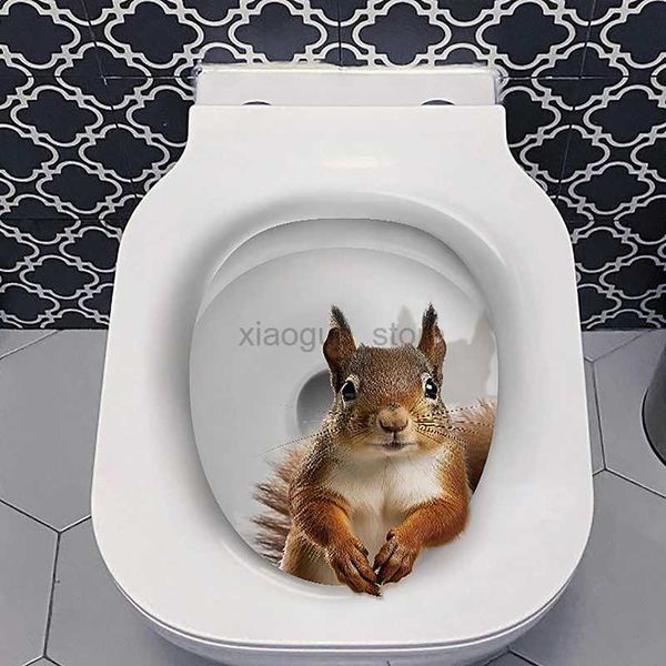 Adesivi per toilette 1 pz.Adesivo per toilette per animali domestici 3D Adesivo in PVC impermeabile Paster Creativo Poster da parete per cartoni animati per la decorazione domestica Adesivo per bagno 25 * 30 cm 240319