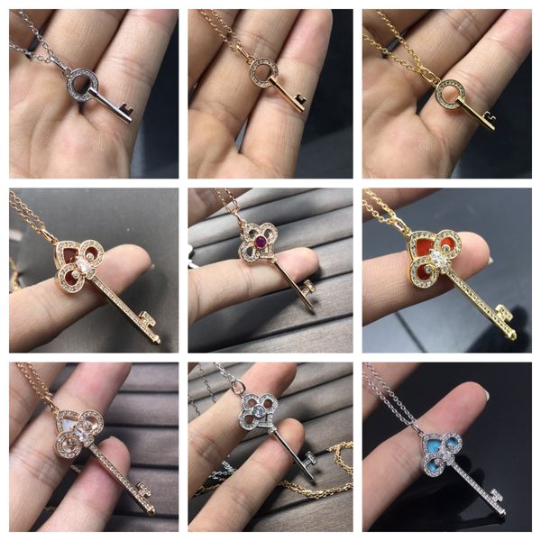 Дизайнерское ожерелье с ключом Tifffansy, кулон, ожерелья для женщин и мужчин, брендовое ожерелье высокого качества, золото/серебро/роза