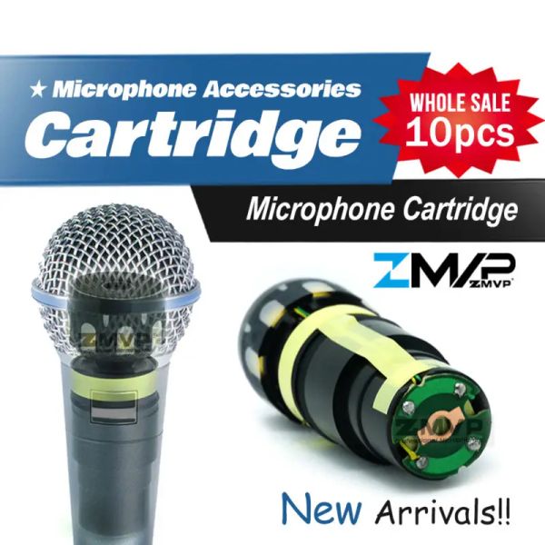 Microfones Frete Grátis!!Cartucho de cápsula para microfone beta58a beta57a, cápsula supercardióide com fio, substituição direta dinâmica, com 10 peças