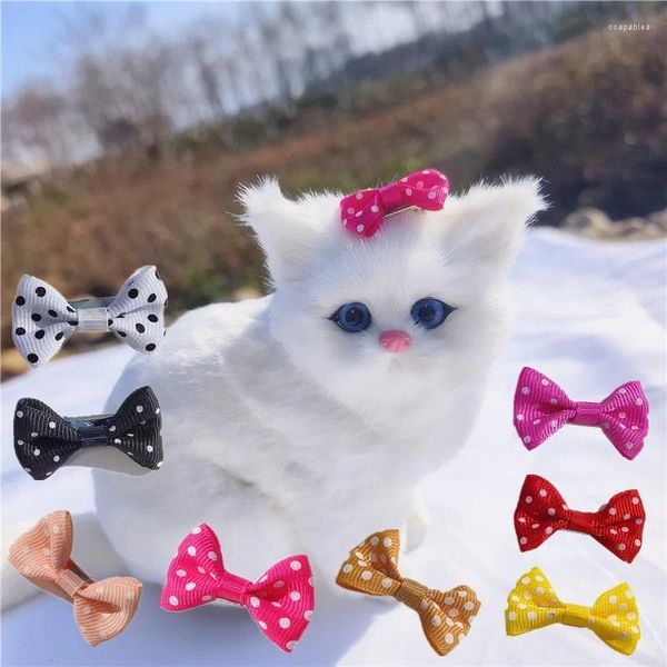 Abbigliamento per cani 3 pezzi Dot Pet Grooming Fermagli per capelli Archi per gatti Forcina per ragazze Barrette per cani di piccola taglia Forniture Accessori