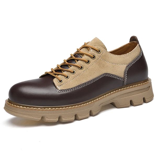 Sapatos HKAZs Trabalho casual de negócios masculinos populares Use sapatos grandes de couro genuíno de grossa de grossa confortável clássico Four Seasons Designer