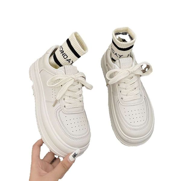 NK Girls 'Primavera e outono de 2023 Estudante de esportes para crianças Little White Girl Lazer Papai Sapatos GG