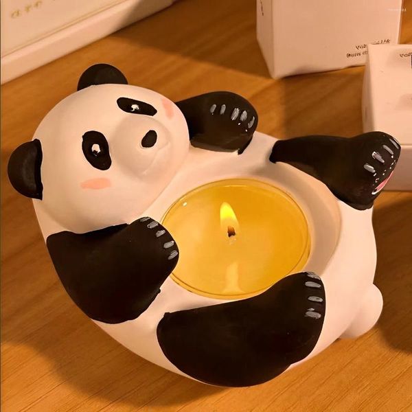 Portacandele GIEMZA Simpatico panda Compleanno Decorazioni Minecraft Panda Orso Candeliere Animale Candeliere Decorazione notturna