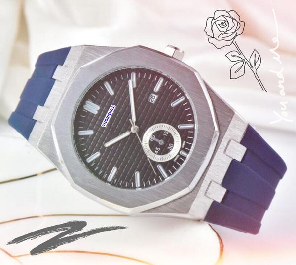 Luxus-Premium-Quarzwerk, Freizeituhr, 42 mm, hochwertiger Chronograph, Herrenuhr, automatisches Tag- und Datums-Timing, Gummi-Edelstahlband, Sport-Armbanduhr, Geschenke