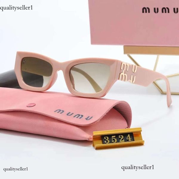occhiali da sole da donna Miu Designer Butterfly Occhiali da sole di lusso da donna Occhiali da sole Pink Circle UV400 Personalità da uomo Retro Premium G