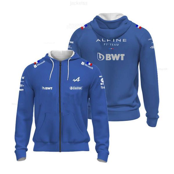 Moletons masculinos com capuz 2024 Fórmula 1 Alpine F1 Team Oficial Motorsport Race Camisa Azul mais vendido 2024 Alta qualidade C