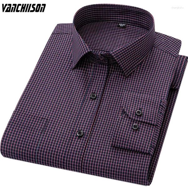 Camisas casuais masculinas camisa xadrez roxo retro vintage para verão primavera manga longa roupas de moda masculina plus size 5xl 6xl 110kg 00517