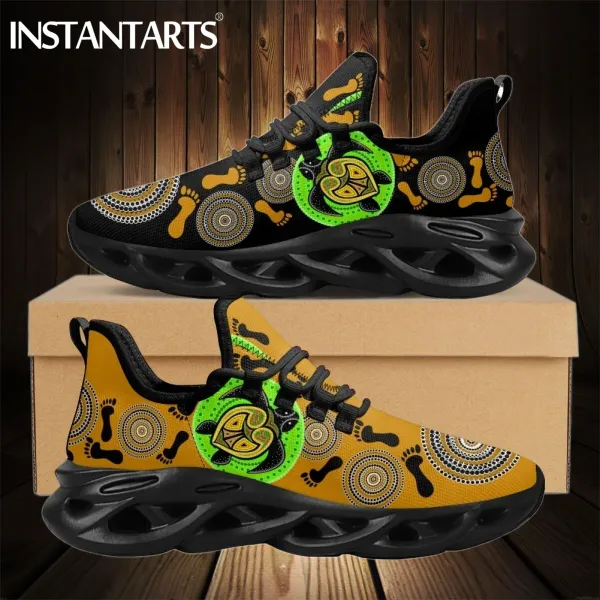 Flats Instantarts Classic Mesh Shoes Australia Aboriginal Turtle Indigene Art Design Women's Laceup Platform Sneaker Sneakers Tennis morbido