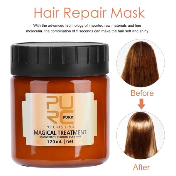 Behandlungen Magische Keratin-Haarbehandlungsmaske. Repariert effektiv geschädigtes trockenes Haar. 5 Sekunden. Nährt. Stellt weiches Haar wieder her. Kostenloser Versand