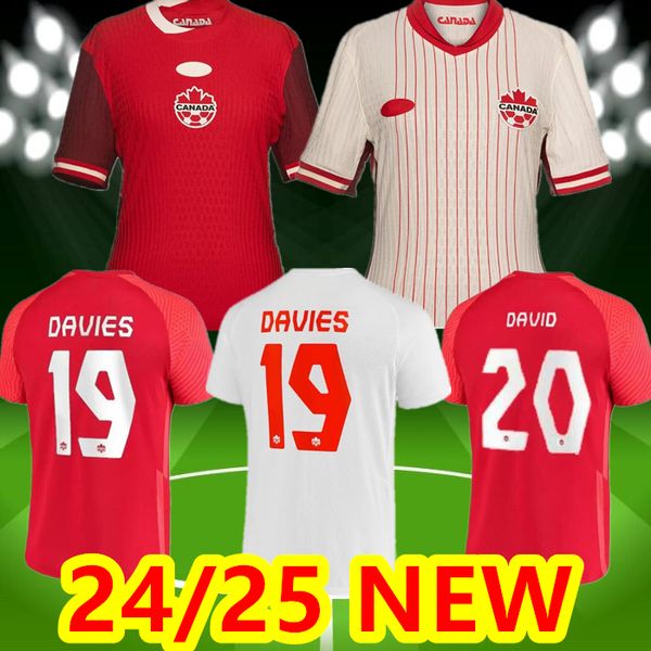 2024 Canadá Futebol Jerseys National Team Uniform Davies J.David 24 25 Ugbo Larin Cavallini Millar Eustaquio Camisas de Futebol T Home Away Terceiro Homens Crianças Kit Mulheres