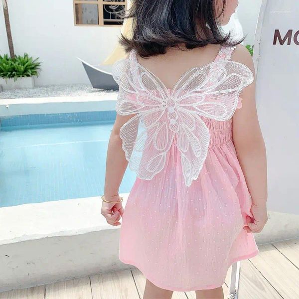 Платья для девочек, детская летняя одежда с крыльями бабочки для девочек, милый милый купальник, детская одежда, слинг с подсолнухом для малышей