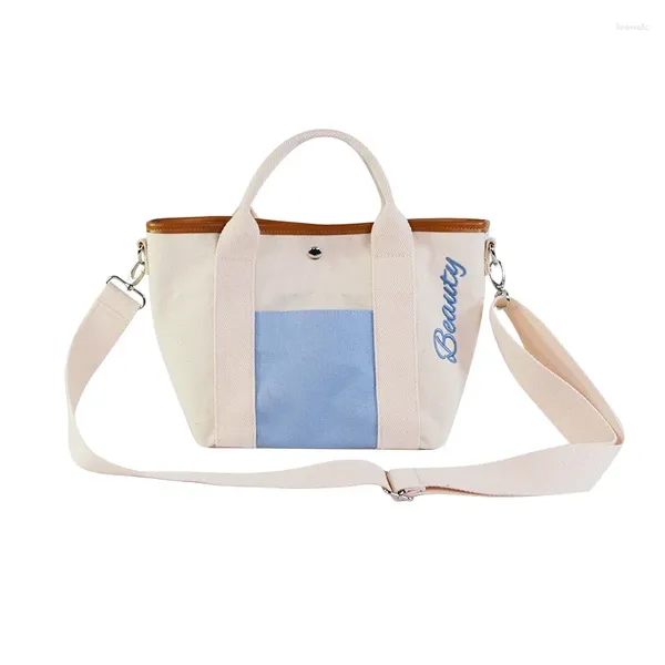 Женская сумка на одно плечо Totes 2024 Корейская версия сумки с вышивкой на холсте и буквами