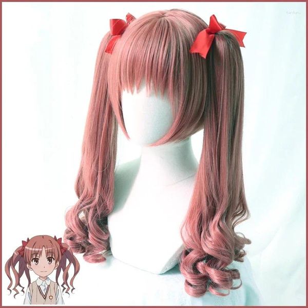 Articoli per feste Shirai Kuroko Parrucca Toaru Kagaku No Choudenjihou Cosplay Chip Coda di cavallo Berretto per capelli sintetici