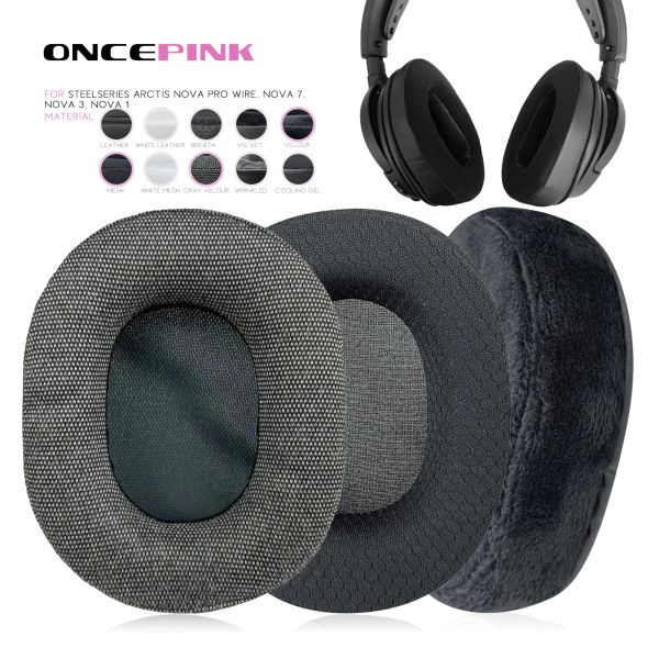 Acessórios Almofadas de ouvido de reposição Oncepink para Steelseries Arctis Nova Pro Wire, Nova 7, Nova 3, Nova 1 Almofada de ouvido para fone de ouvido Protetores de ouvido de veludo