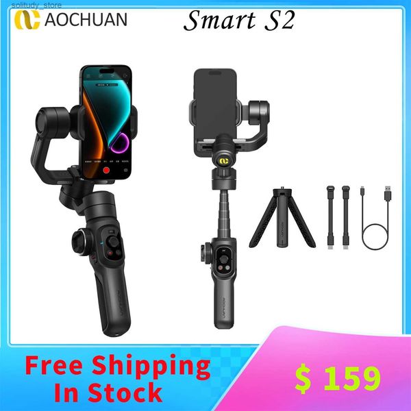 Stabilisatoren AOCHUAN Smart S2 Universalgelenkstabilisator Professioneller Industriestandard 3-Achsen mit erweiterbarer Stange Geeignet für iPhone und Android Q240319