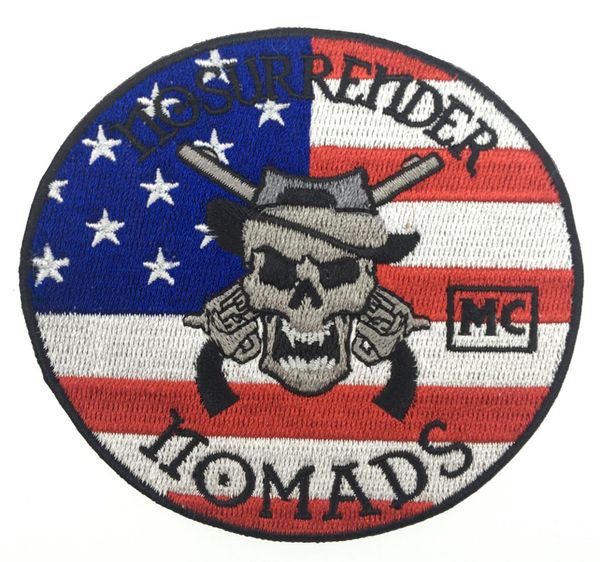 Famoso No Surrender Nomads Ferro bordado em remendo de ferro para costurar em emblema de clube de motocicleta MC Biker Patch inteiro 4956552