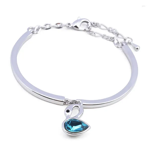 Armreif BN-00061 Armbänder mit Kristall-Tier-Manschettenanhänger, versilbert, Schmuck für Frauen, niedliches Charm-Armband, Abschlussfeier 2024, Geschenke