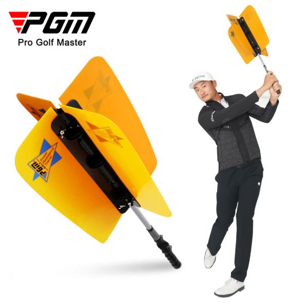 Hilfsmittel PGM Golf-Trainingshilfen Golf Pinwheel Swing Trainer Fan Power Speed Übungstraining Griffhilfe Abnehmbares Golfzubehör HGB007