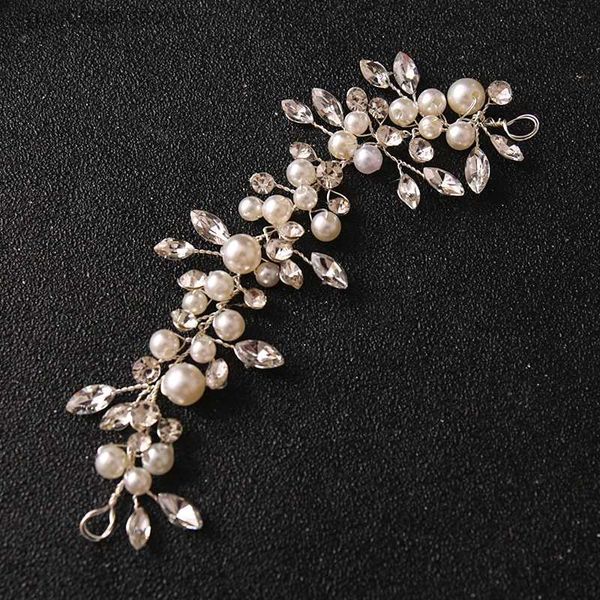 Diademi Sposa Fermaglio per capelli da sposa Fiori fatti a mano Perline Decorazione di perle Accessori per capelli da donna Moda Fascia per capelli da donna coreana Y240319