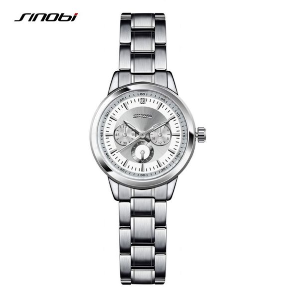 SINOBI Bracciale da donna Moda Orologi da polso in acciaio Marchio di lusso Ginevra Orologio al quarzo Orologio da polso da donna Relojes Mujer Saatler230T