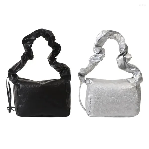 Вечерние сумки, маленькие сумки на плечо, простые однотонные плиссированные облака с пузырьками, сумка подмышками, сумки для женщин и девочек