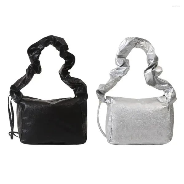 Abendtaschen, kleine Schultertasche, einfache einfarbige Wolke, plissierte Blasen, Unterarmtasche, Handtaschen für Damen und Mädchen