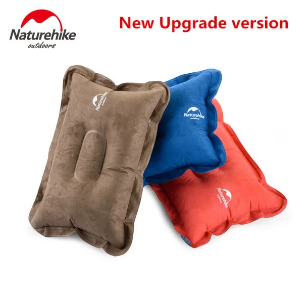 Tapete Naturehike loja atualizado material de camurça Travesseiro Inflável para Caminhadas Mochila Viagem acampamento travesseiros de ar para cochilo