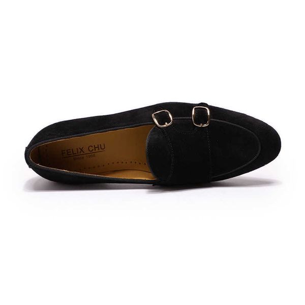 HBP Mocassini da uomo non di marca Scarpe slip-on per festa di nozze Scarpe casual da uomo con cinturino Monk marrone nero