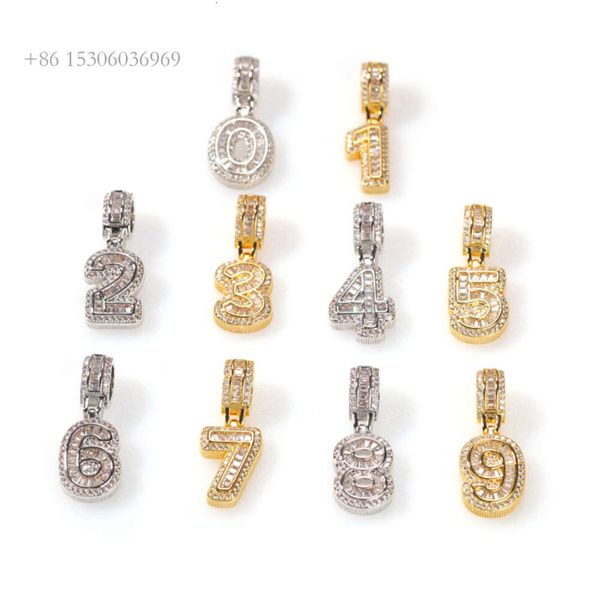 Großhandel Sterling Silber Schmuck Nummer Designer Charms Bulk Anhänger für Halskette