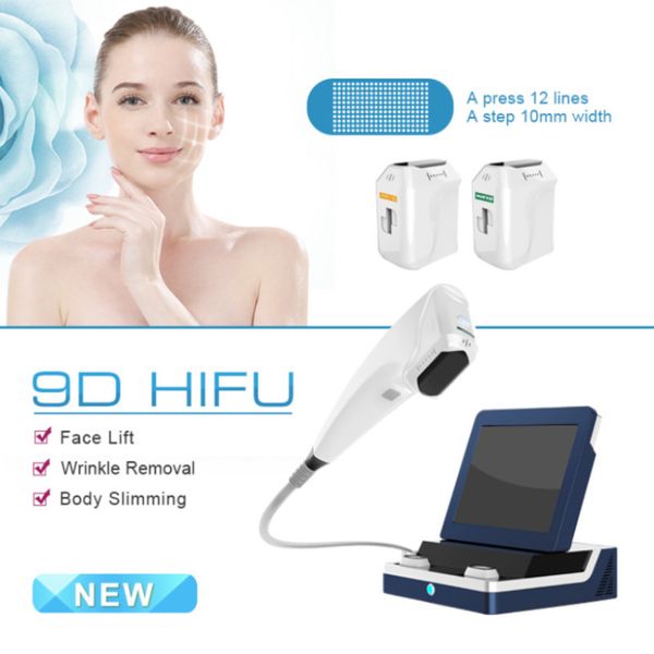 9D Hifu 12 Linha Face Lift Anti Envelhecimento Removedor de Rugas Máquina de Beleza Profissional Para Abdômen Duplo Chi Perda de Gordura Pele Tightening533