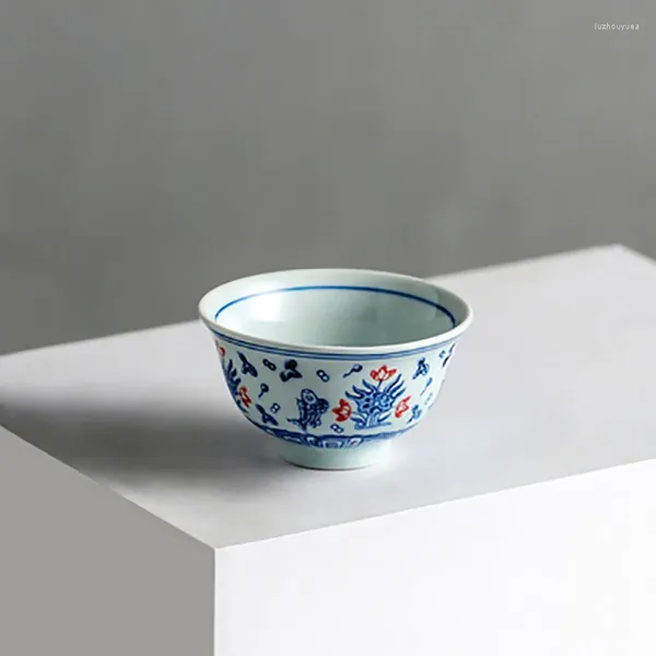 Tazze da tè Antica tazza blu e bianca in ceramica Jingdezhen Set Master Bowl Hand Single
