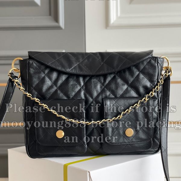 12A Atualização Espelho Qualidade Designer Acolchoado Hobo Bolsa Pequena Grande Bolsa De Bezerro Bolsa Feminina Bolsas De Couro Genuíno Crossbody Preto Alça De Ombro Caixa Bolsas