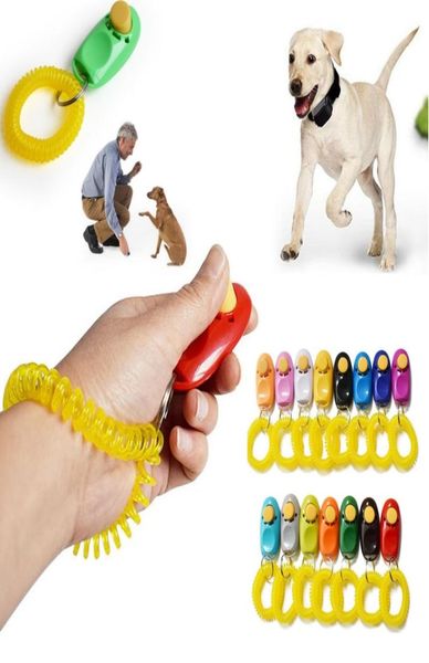 Hund Haustier Click Clicker Trainingsarmband Mehrfarbige Trainerhilfe Handgelenkschlaufe Günstiges Welpenzugwerkzeug Whole6771315