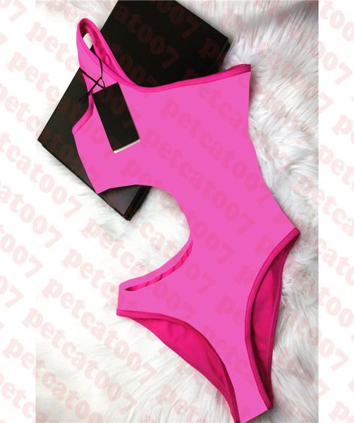 Costume da bagno da donna sexy bikini cavo Costume da bagno rosa con stampa di lettere Costume da bagno da donna alla moda One Piece2290490