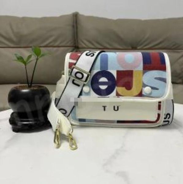 Nuova borsa a tracolla di design Chiusura con patta in pelle Borsa a due bottoni magnetici Borsa a tracolla da donna Solid Nero Bianco Rosa