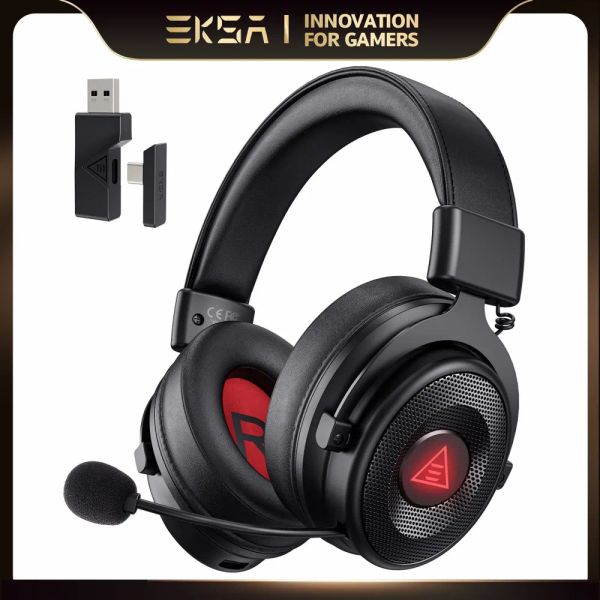 Kulaklıklar EKSA E900 BT 2.4GHz Kablosuz Bluetooth Kulaklıklar 7.1 USB/Tip C Kablolu Oyun Kulaklığı Oyuncusu PC/PS4/PS5/Xbox için ENC MIC'li, 50H