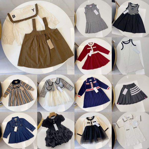 Дизайнерская одежда для малышей, детское платье для девочек, комплекты с юбкой 2 т, комплекты одежды из хлопка для младенцев, размеры 90-160 x0fG#