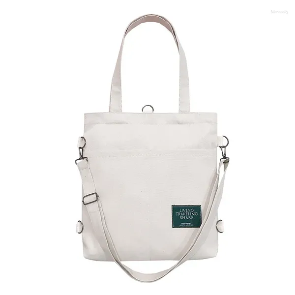 Bolsas de ombro multiuso feminino um saco de lona moda literatura e arte faculdade mochila crossbody de alta capacidade casual